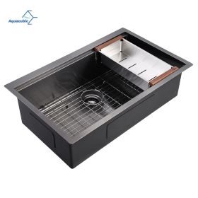 Factory Directly Multi-functional OEM Handmade SUS 304 Stainless Steel Undermount Kitchen Sink Workstation (Thickness: 16 Gauge, size: 3219 Inch BR10)